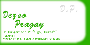 dezso pragay business card